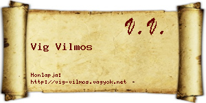 Vig Vilmos névjegykártya